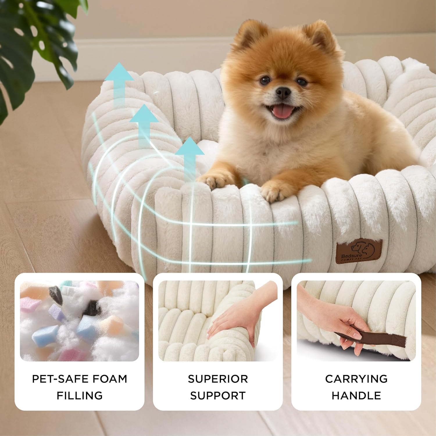 Orthopedic Dog Bed with Washable Cover for Small Dogs