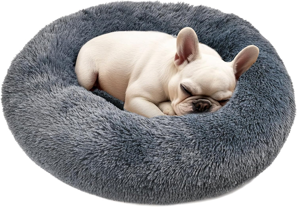 Calming Donut Dog Bed for Small Dogs & Cats Washable
