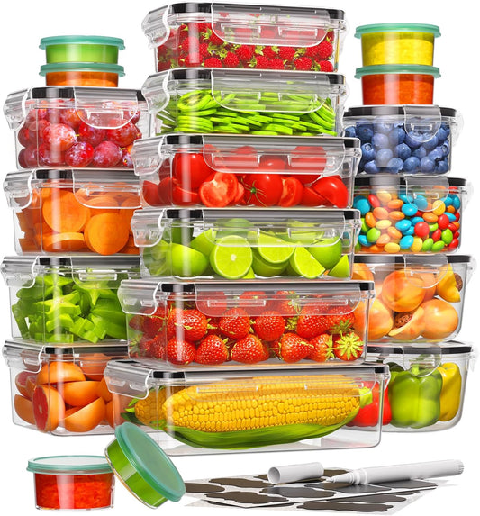 40 Piece Food Storage Containers with Lids for Kitchen