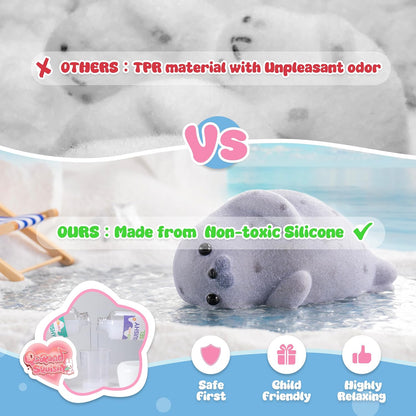 Taba Seal fidget squishy for kids and adults with cute animal design