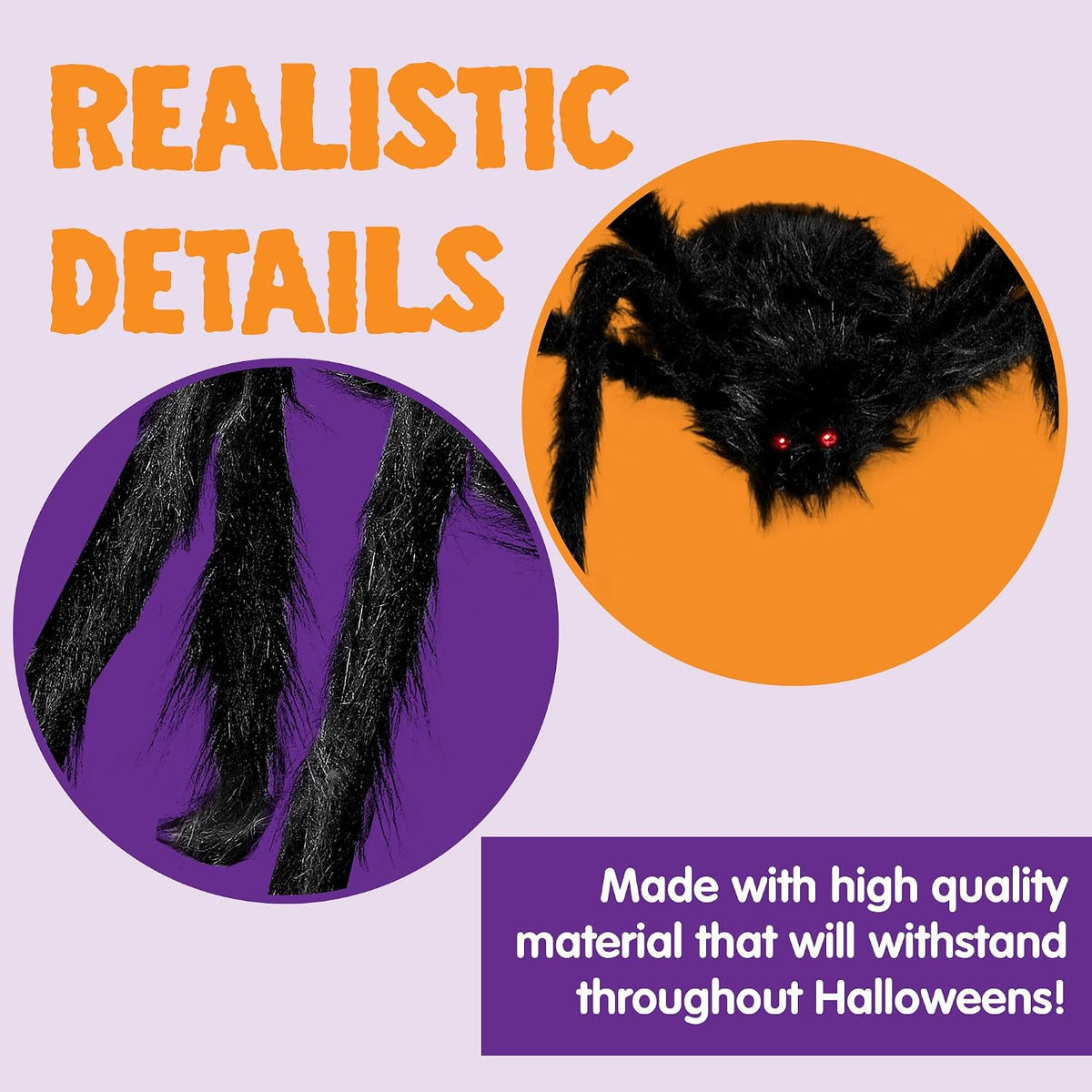 Large black spider Halloween decoration for fence display