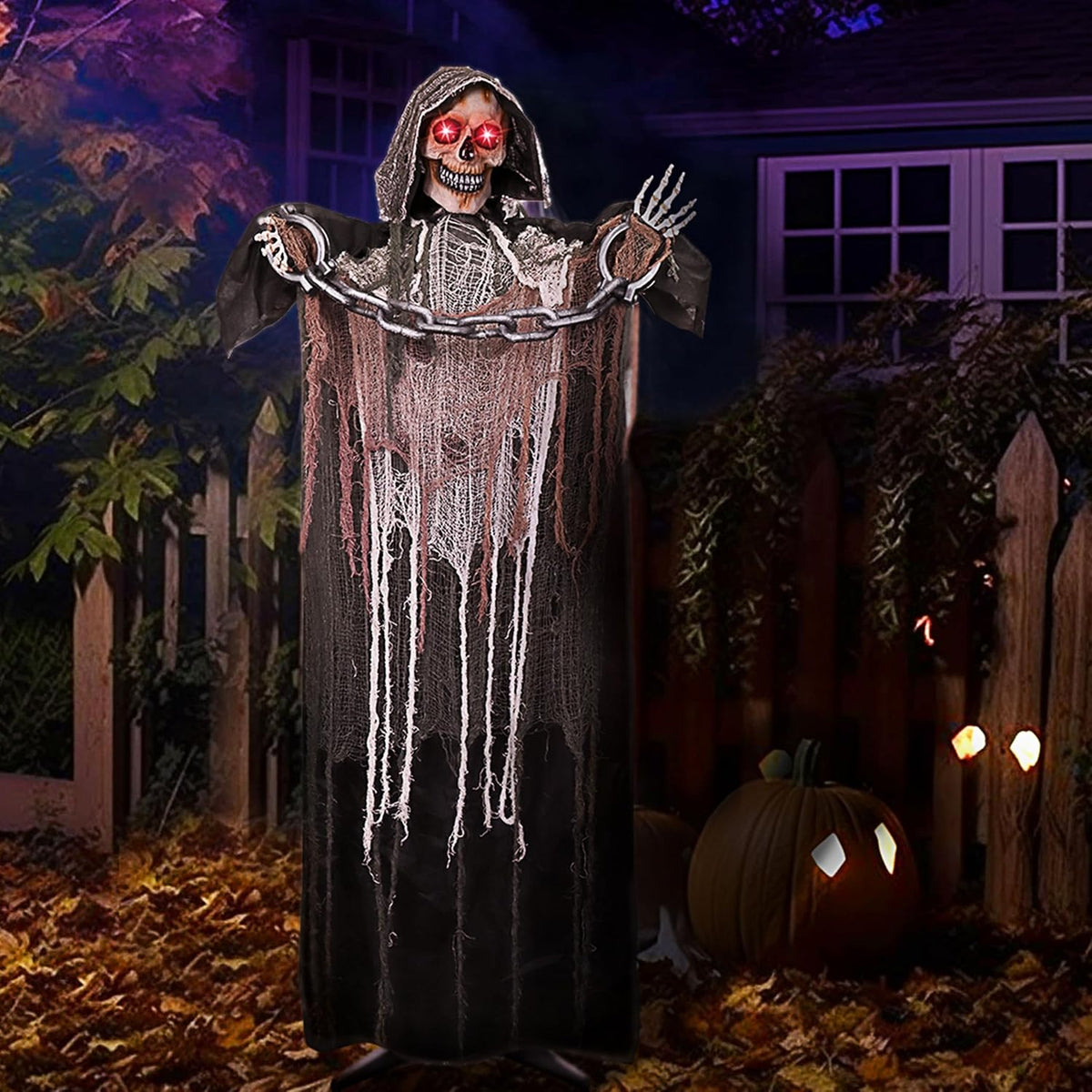 Scary Grim Reaper prop for Halloween lawn and garden decor