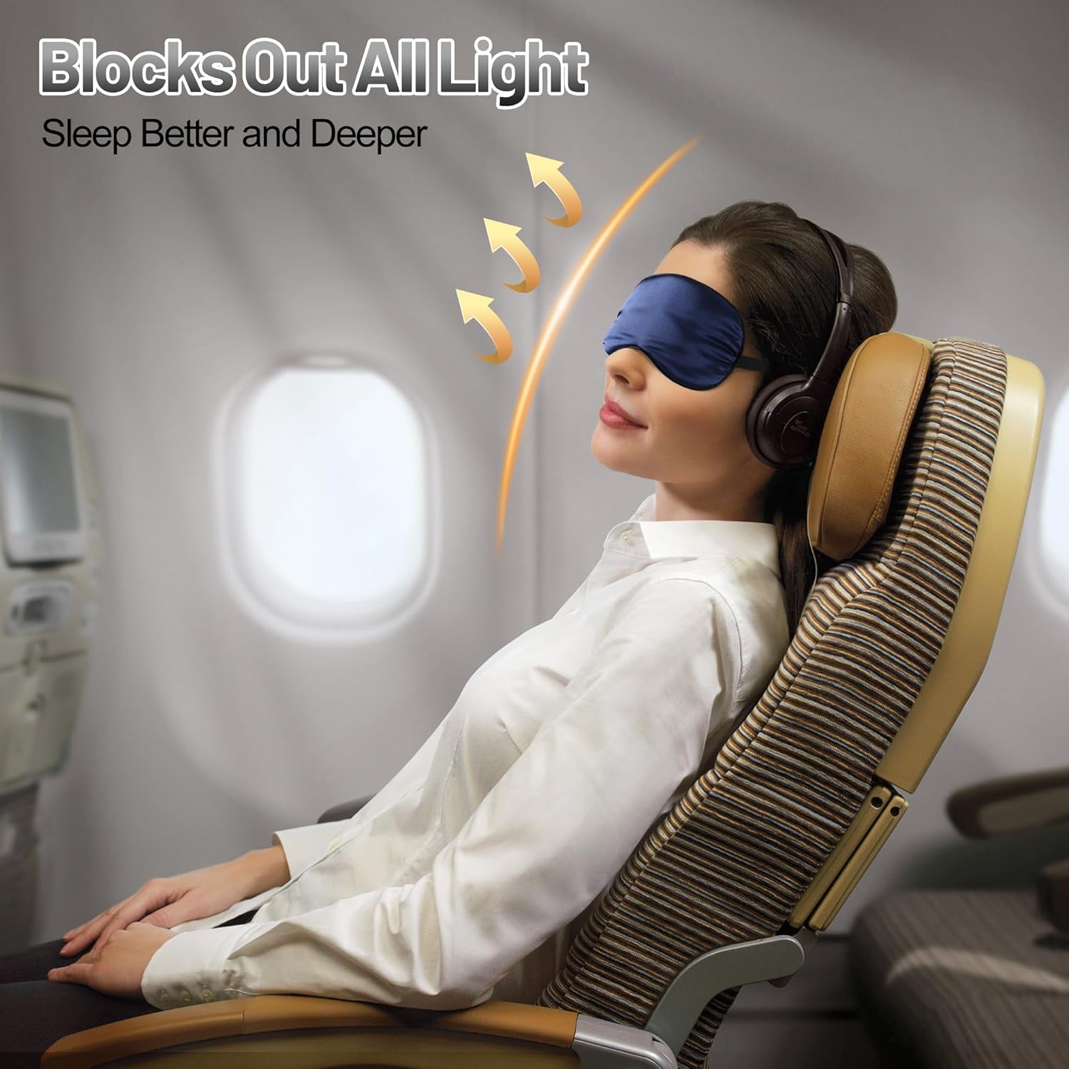 Silk Sleep Mask – Adjustable Satin Blackout Blindfold for Men & Women, Comfortable Night Sleep (Black, Blue, Green)