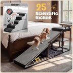4-in-1 Dog Ramp for Bed  Storage Pet Stairs & Ottoman Bench, Ideal for Small&Medium Dogs,Black