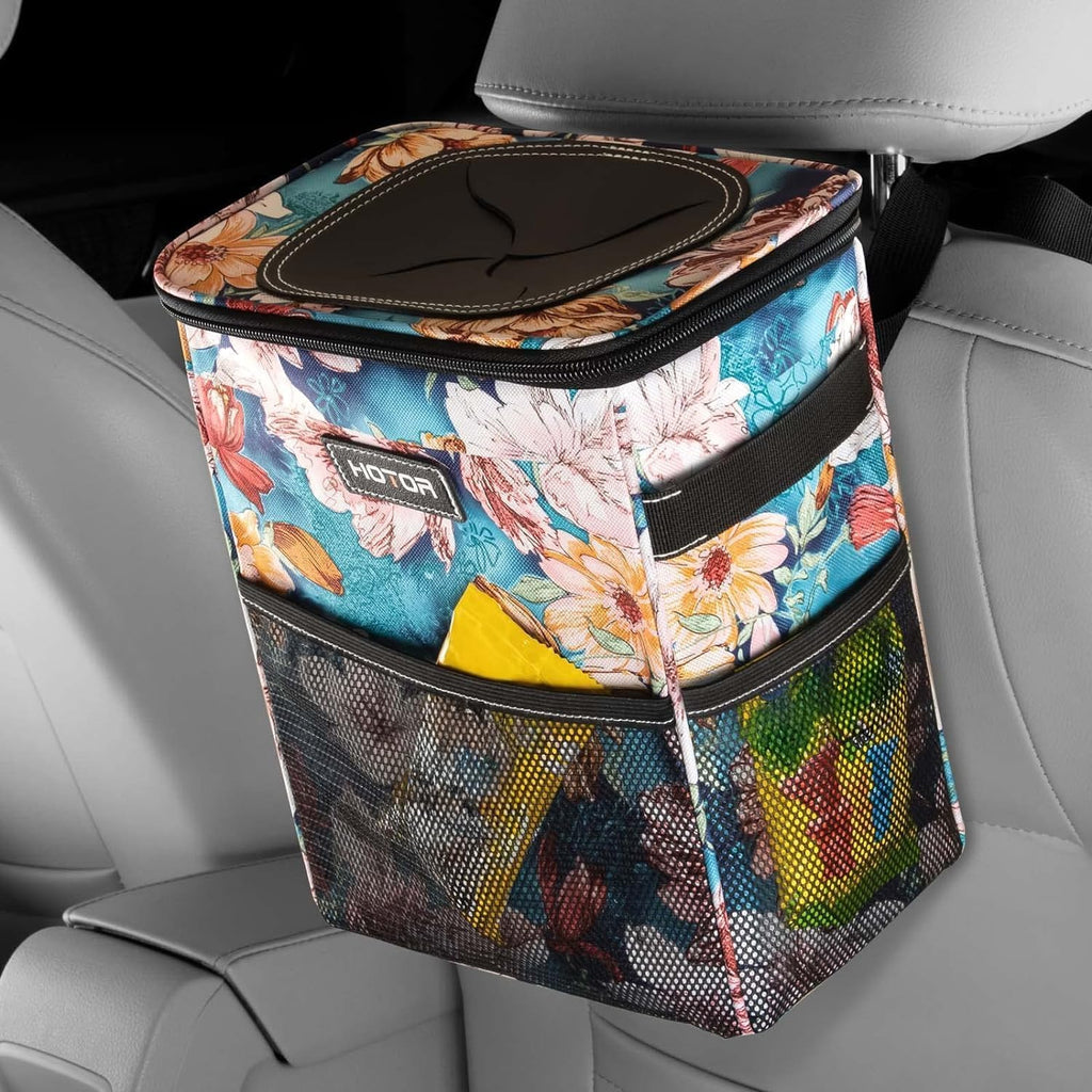 2 gallon black car trash can organizer for everyday driving road trips and travel