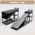 4-in-1 Dog Ramp for Bed  Storage Pet Stairs & Ottoman Bench, Ideal for Small&Medium Dogs,Black