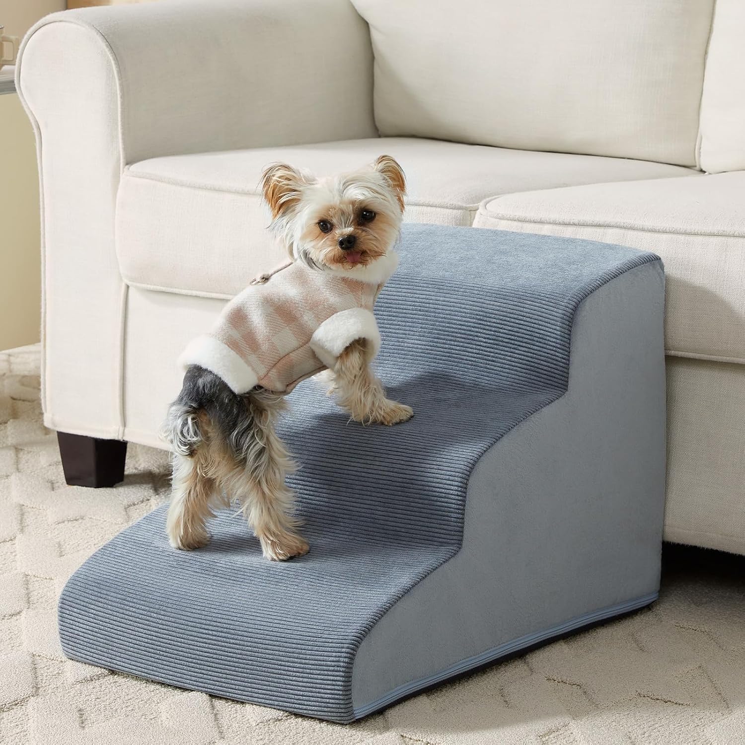 Dog Stairs for High Beds 2 & 5 Step Foam Ramp Small & Medium Dogs