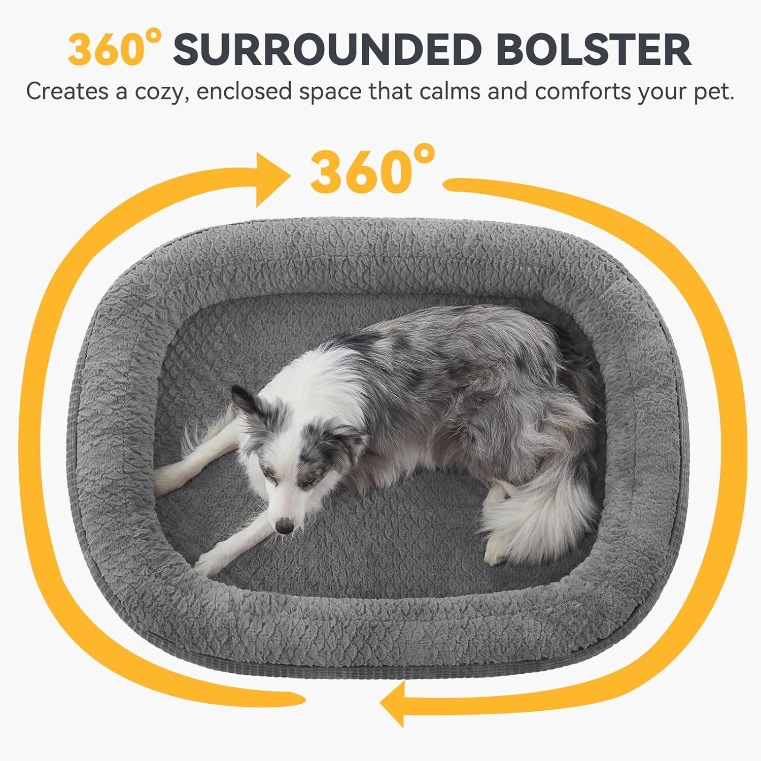 Calming Dog Bed for Large Pets Soft Washable Cushion Bed