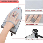Garment steamer mitt with anti-steam design for ironing and clothing care