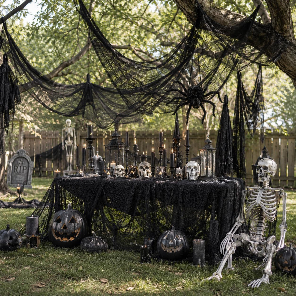 Black Halloween Cloth Decor for Haunted House Display