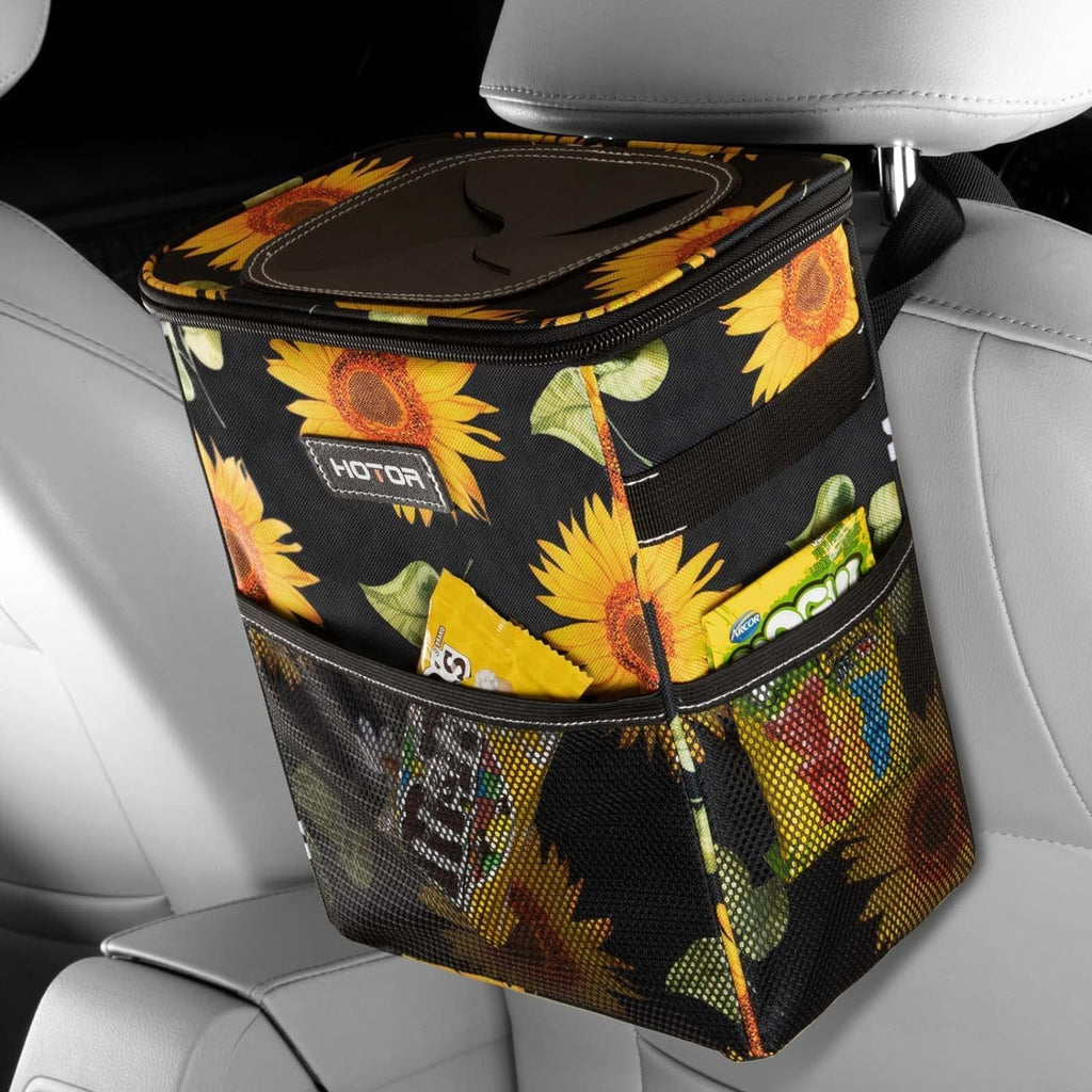 2 gallon car trash container with practical design for travel and daily driving
