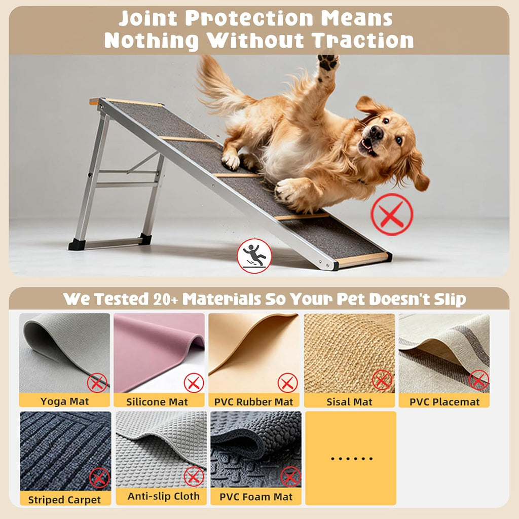 4-in-1 Dog Ramp for Bed  Storage Pet Stairs & Ottoman Bench, Ideal for Small&Medium Dogs,Black