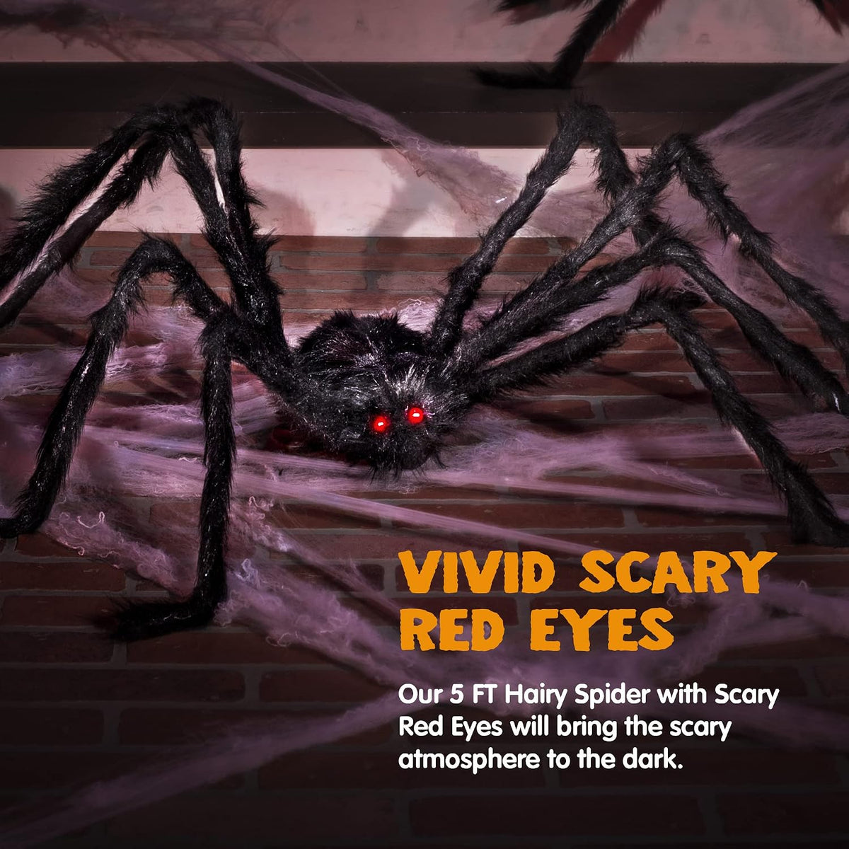Large Halloween spider prop for haunted house decoration