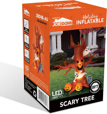 8 ft Halloween inflatable tree with ghost LED outdoor display