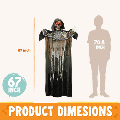 67 inch black Grim Reaper Halloween outdoor prop