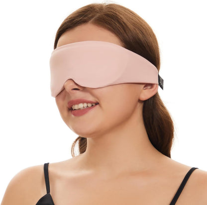 Memory Foam Sleep Mask – 3D Contoured Blackout Eye Mask with Earplugs, Soft & No Pressure on Eyelids, for Men & Women 