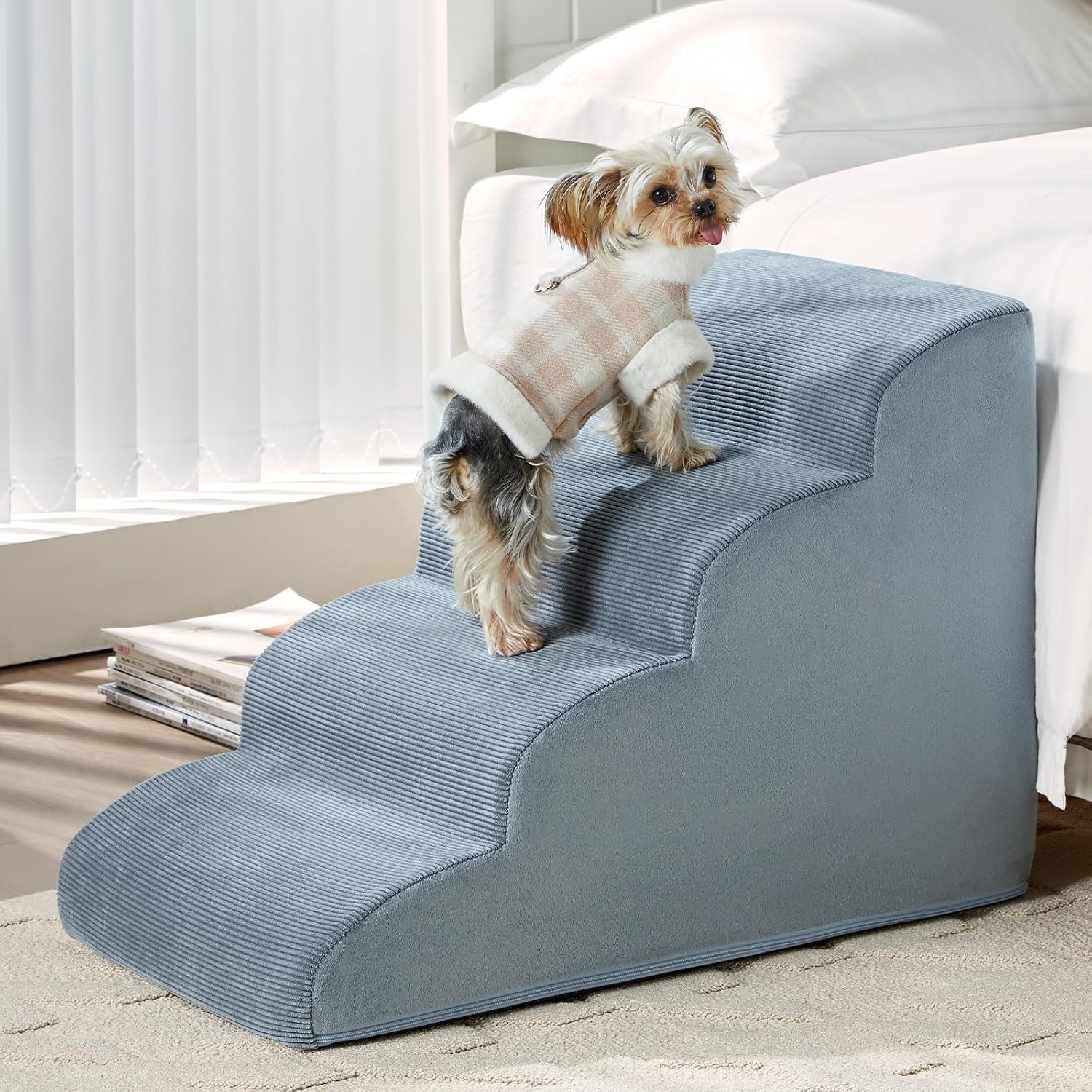 Dog Stairs for High Beds 2 & 5 Step Foam Ramp Small & Medium Dogs