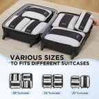 Space saving packing cube set for vacation travel, business trips, and luggage storage