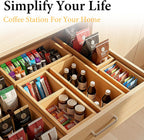 5-Pack Bamboo Drawer Organizers, Multi-Purpose Wooden Dividers for Kitchen, Office, Jewelry & Cosmetics, Desk & Drawer Storage, Gift Idea