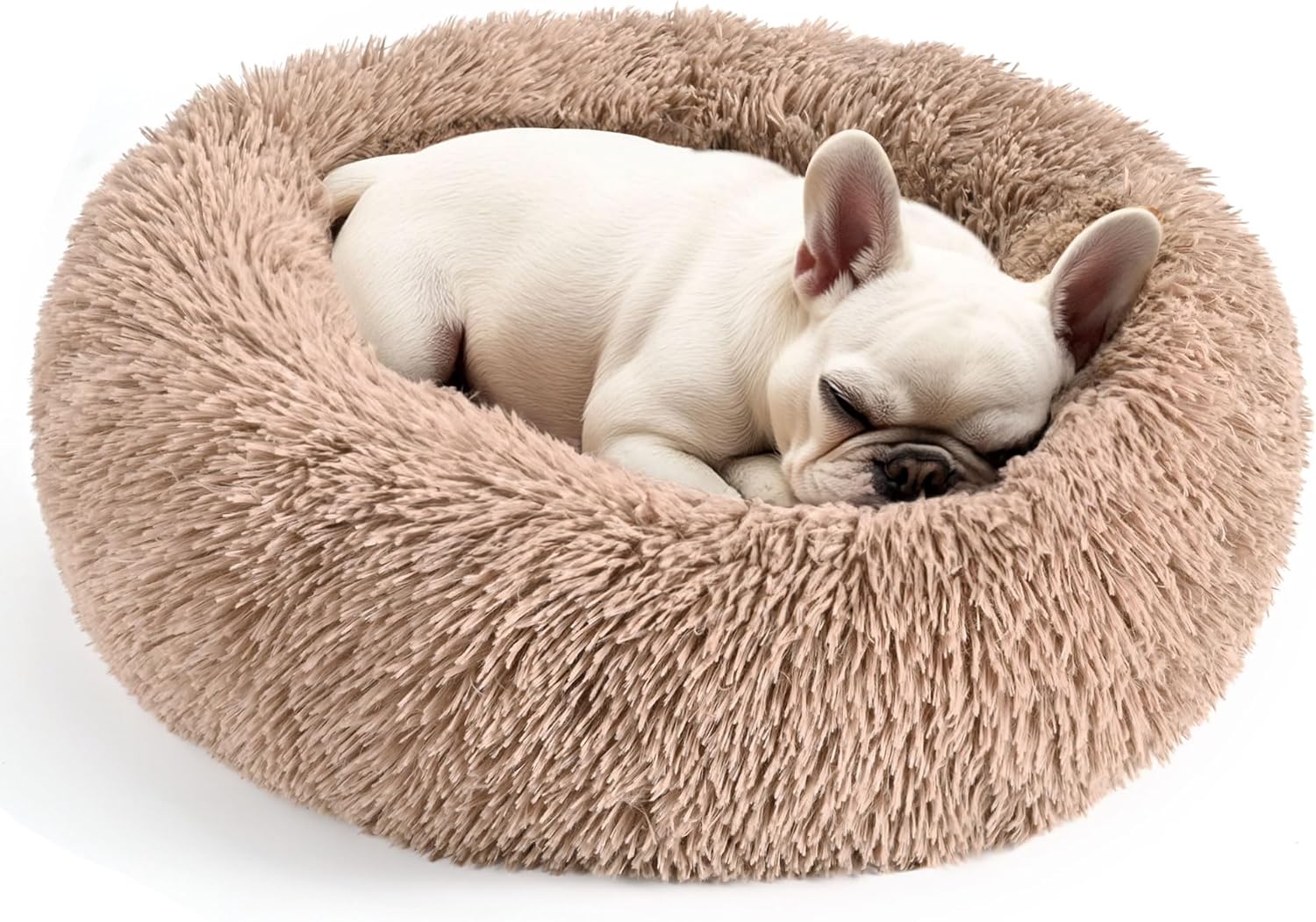 Calming Donut Dog Bed for Small Dogs & Cats Washable