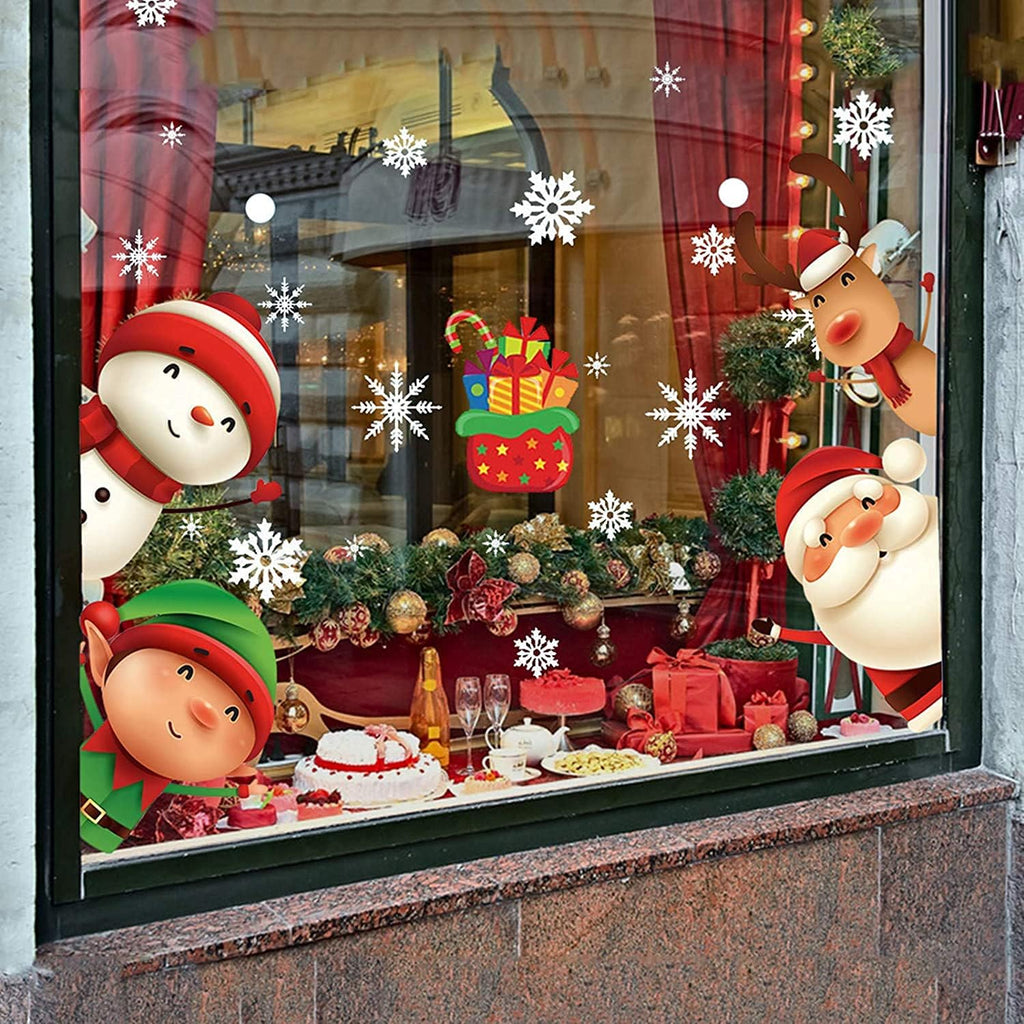 82PCS Christmas Snowflake Window Clings