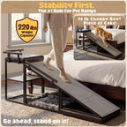 4-in-1 Dog Ramp for Bed  Storage Pet Stairs & Ottoman Bench, Ideal for Small&Medium Dogs,Black