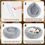 Calming Donut Dog Bed for Small Dogs & Cats Washable