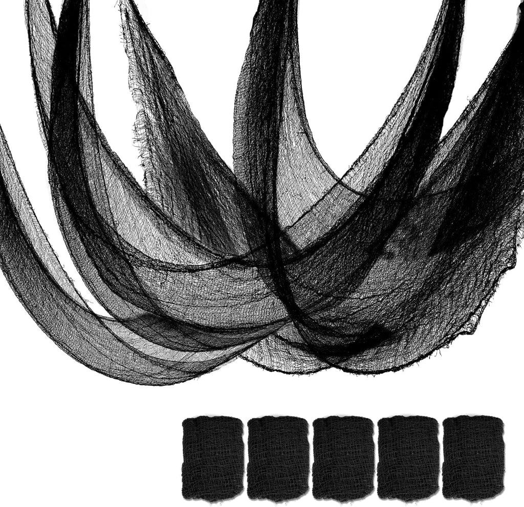 Black Halloween Creepy Cloth Decorations 5 Pack for Haunted House and Party