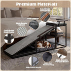 4-in-1 Dog Ramp for Bed  Storage Pet Stairs & Ottoman Bench, Ideal for Small&Medium Dogs,Black