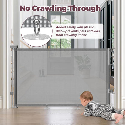 Retractable Baby Gate for Stairs, Doorways & Hallways