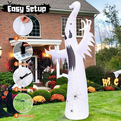 Towering 12 ft ghost decoration for outdoor Halloween displays