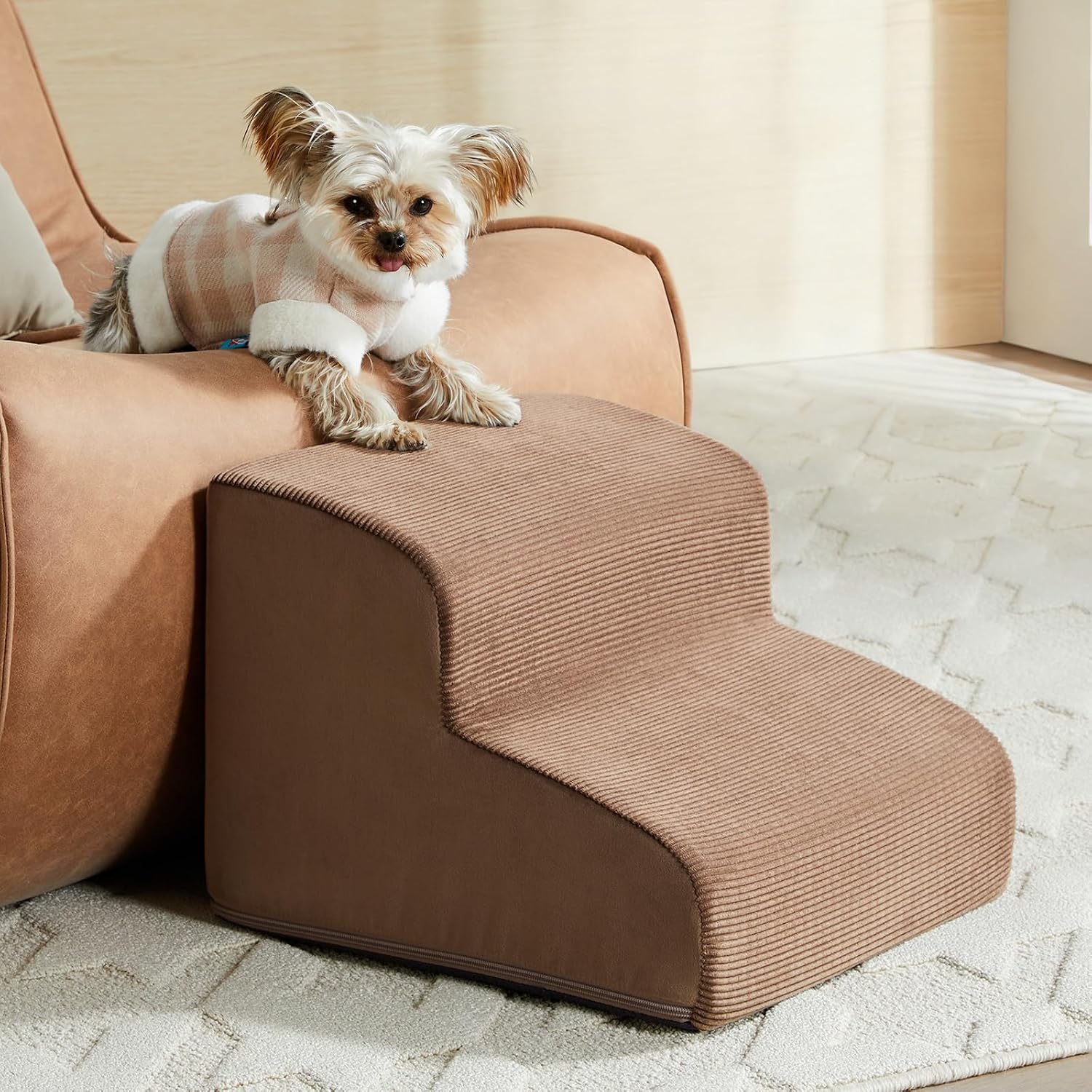 Dog Stairs for High Beds 2 & 5 Step Foam Ramp Small & Medium Dogs