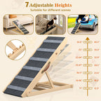 Dog Ramp 7 Adjustable Heights, Non-Slip, Holds 200LBS