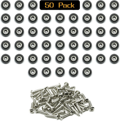 Cutting Board Feet with Stainless Screws, Black round Non Slip Rubber Feet for Cutting Board, Furnitrue & Electronics, 50 Pack