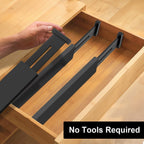 4-Pack Adjustable Bamboo Drawer Dividers, 12–17" for Kitchen, Closet, Dresser, Bedroom & Office Organization