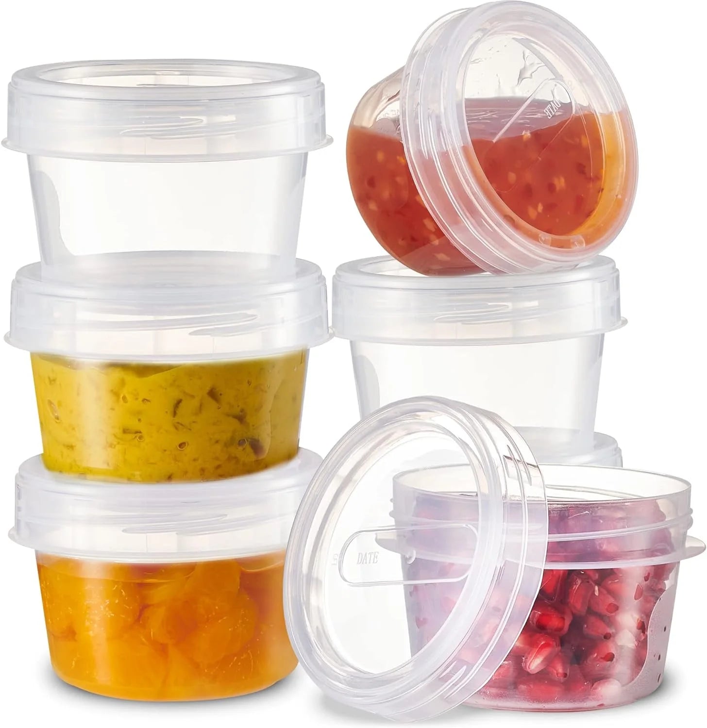 4 Oz Twist Cap Meal Prep Containers Reusable Food Storage Containers with Lids, 6-Pack