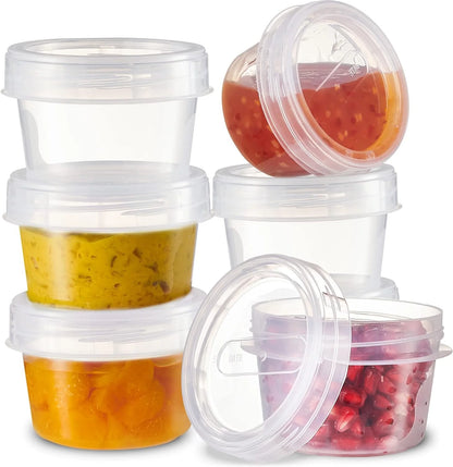 4 Oz Twist Cap Meal Prep Containers Reusable Food Storage Containers with Lids, 6-Pack