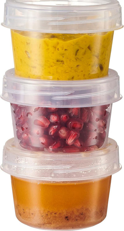 4 Oz Twist Cap Meal Prep Containers Reusable Food Storage Containers with Lids, 6-Pack