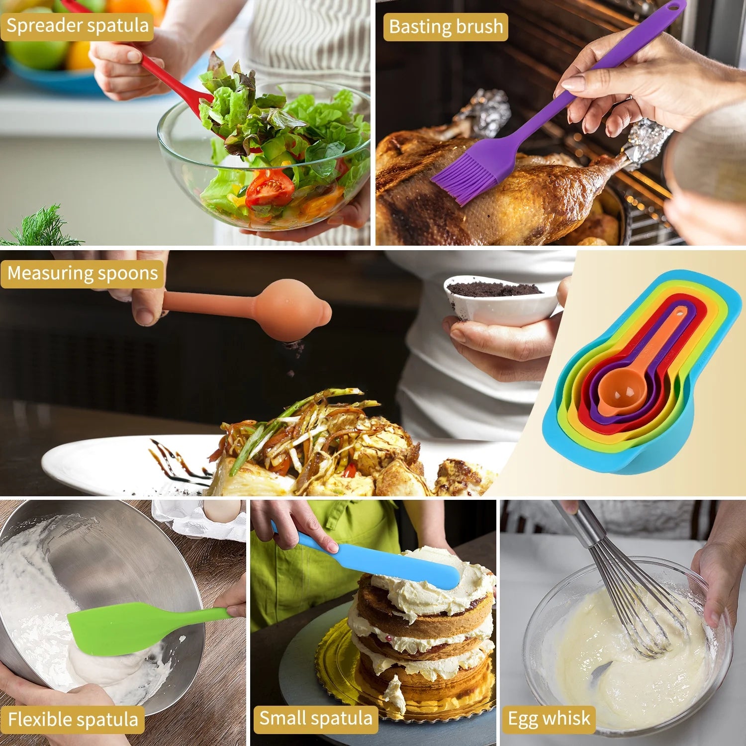 26-Piece Stainless Steel Mixing Bowl Set with Lids & Grater Attachments, Non-Slip Nesting Bowls for Mixing, Serving & Baking (1.5–7 Qt, Black)