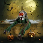 Scary crawling ghost prop with long hair for Halloween