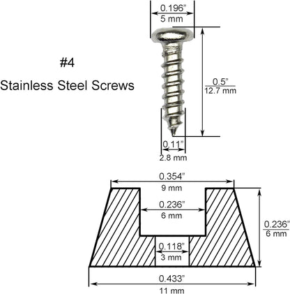 Cutting Board Feet with Stainless Screws, Black round Non Slip Rubber Feet for Cutting Board, Furnitrue & Electronics, 50 Pack