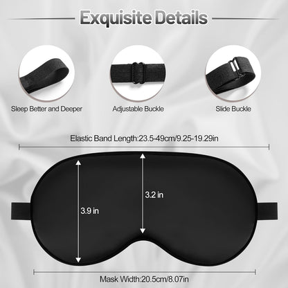 Silk Sleep Mask – Adjustable Satin Blackout Blindfold for Men & Women, Comfortable Night Sleep (Black, Blue, Green)