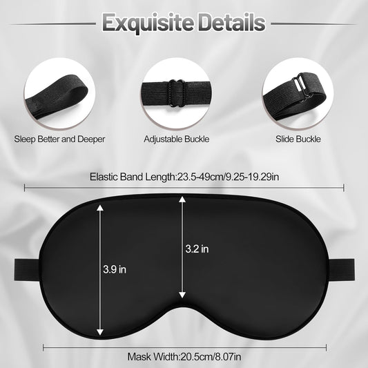 Silk Sleep Mask – Adjustable Satin Blackout Blindfold for Men & Women, Comfortable Night Sleep (Black, Blue, Green)