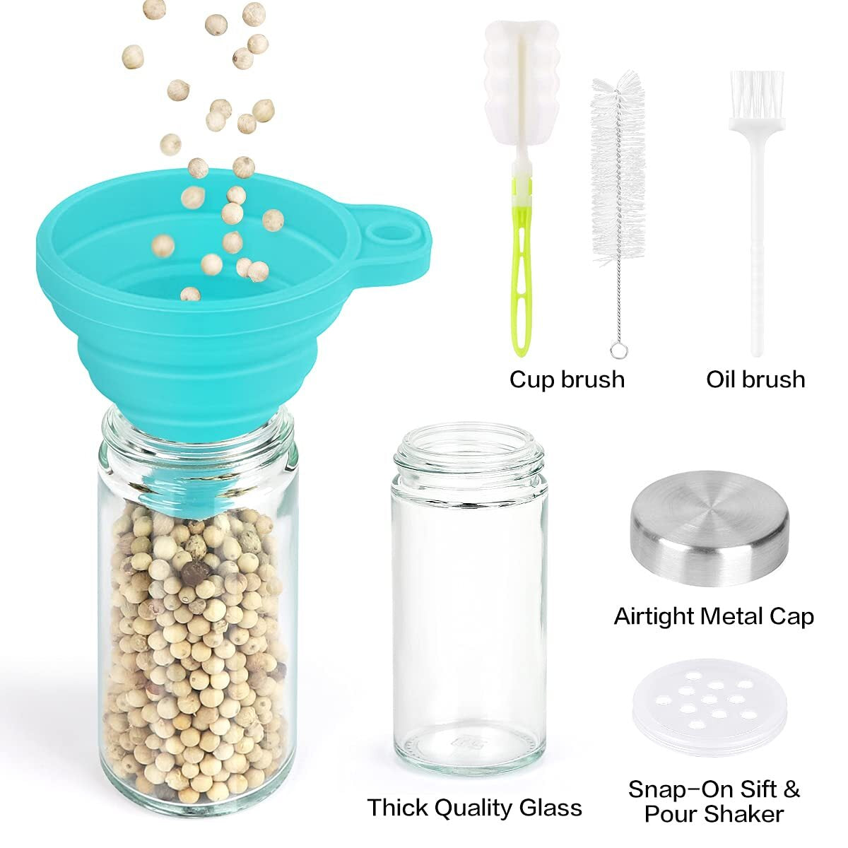 Spice Rack Organizer with Jars for Cabinet (20Pcs) 