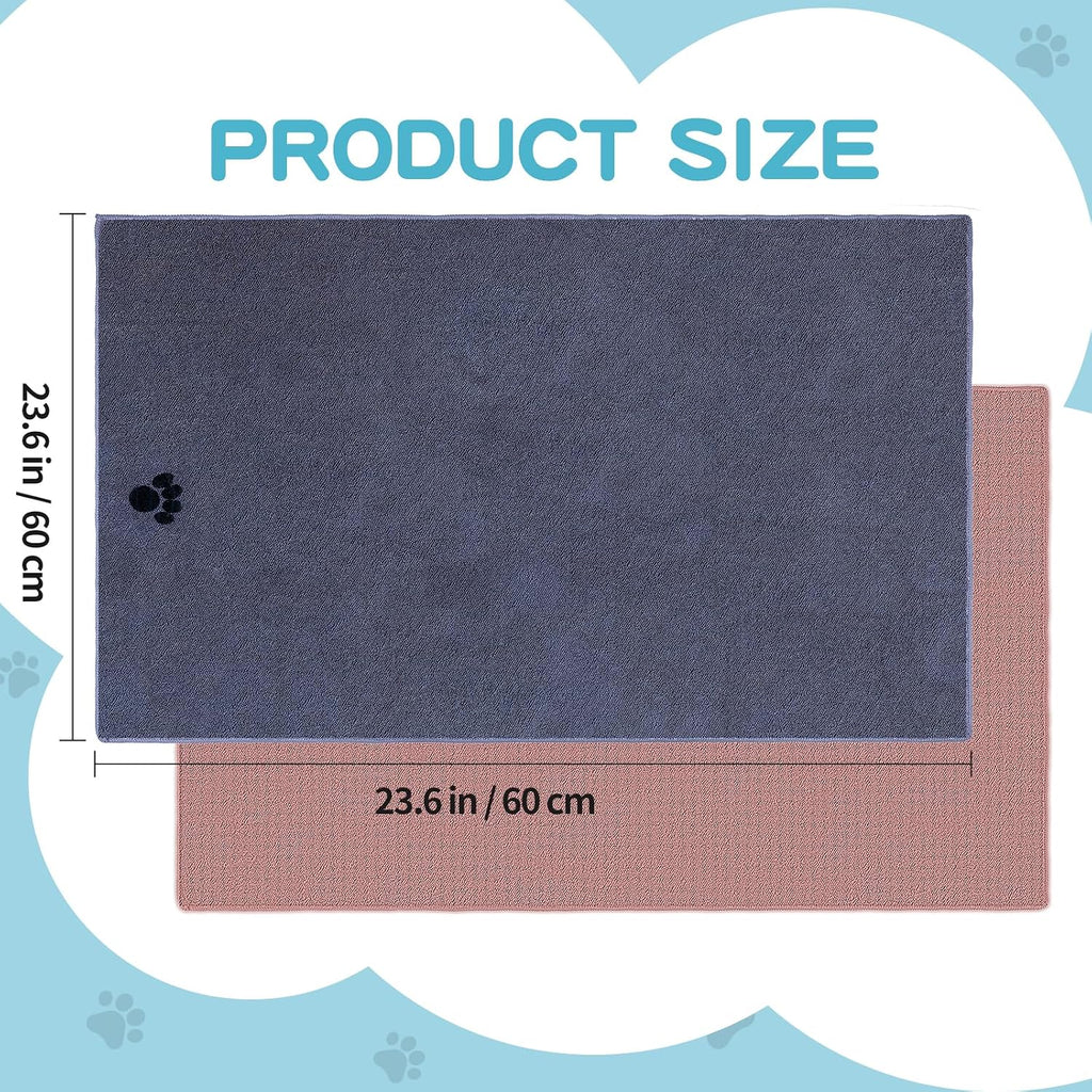 Two pack dog bath towels with soft microfiber fabric
