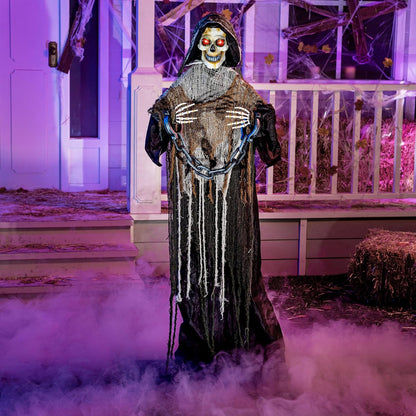 67 inch Halloween Grim Reaper with vibrating sound effects