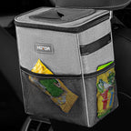 Leakproof 2 gallon car trash bin for road trip and travel organization