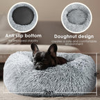 Calming Donut Dog Bed for Small Dogs & Cats Washable