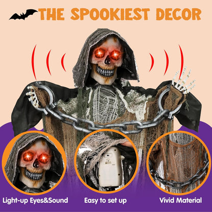 JOYIN animated Grim Reaper with scary sound activation