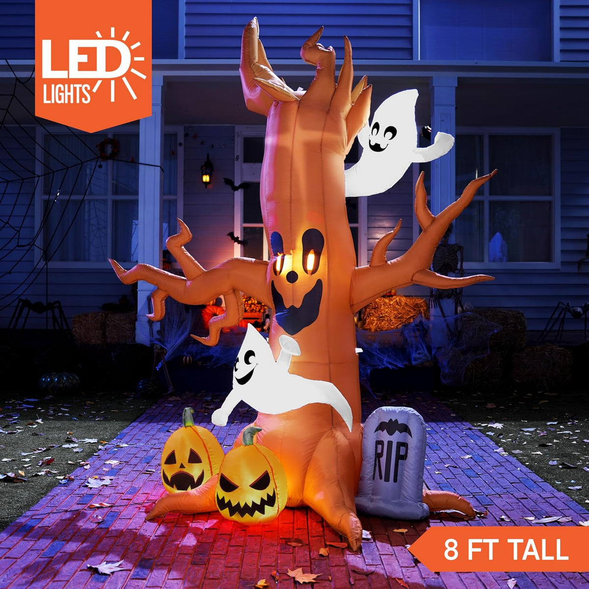 Giant inflatable Halloween tree with built-in LED lights